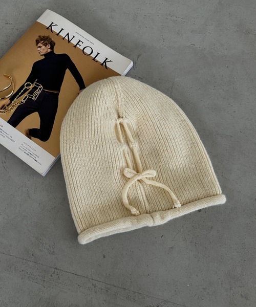 MYMOOD.（マイムード）の「ルーズシルエットニット帽（ニットキャップ/ビーニー・レディース・ベージュ/アイボリー/ブラック/グレー・FREE）」の11枚目の写真