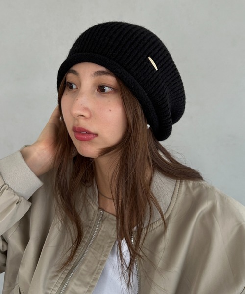 MYMOOD.（マイムード）の「ルーズシルエットニット帽（ニットキャップ/ビーニー・レディース・ベージュ/アイボリー/ブラック/グレー・FREE）」の14枚目の写真