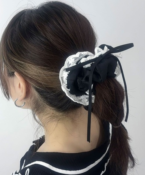 ME☆お値下げ対応します！です。シュシュ　ロゴ入り　リボン　ブラック Radyロゴシュシュ ブラック | ファッション通販＆メディア