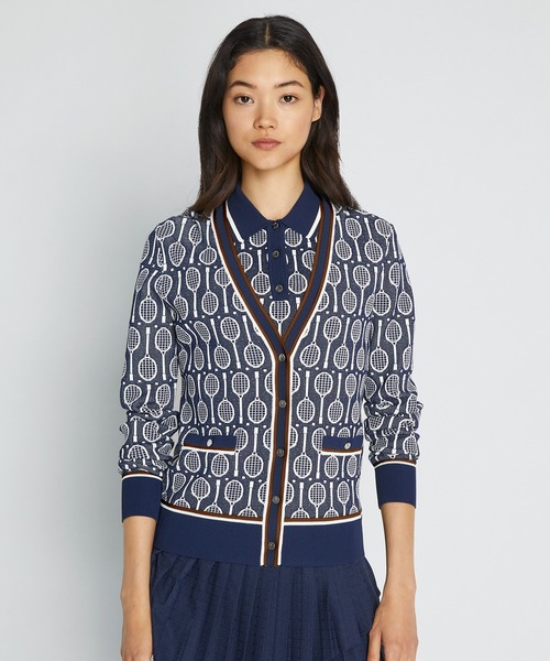 TORY BURCH（トリーバーチ）の「テックニット カーディガン（カーディガン/ボレロ・レディース・ブルー・XS/M/L/S）」の4枚目の写真