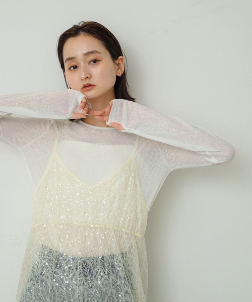 SENSE OF PLACE by URBAN RESEARCH（センスオブプレイスバイアーバンリサーチ）の「スラブリブトップ（Tシャツ/カットソー・レディース・アイボリー/ブラック/ピンク・ONE）」の8枚目の写真