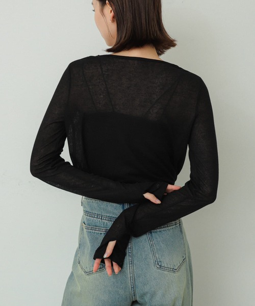 SENSE OF PLACE by URBAN RESEARCH（センスオブプレイスバイアーバンリサーチ）の「スラブリブトップ（Tシャツ/カットソー・レディース・アイボリー/ブラック/ピンク・ONE）」の13枚目の写真