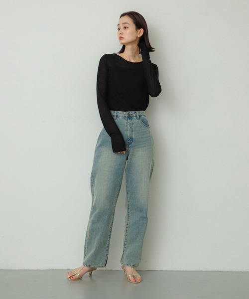 SENSE OF PLACE by URBAN RESEARCH（センスオブプレイスバイアーバンリサーチ）の「スラブリブトップ（Tシャツ/カットソー・レディース・アイボリー/ブラック/ピンク・ONE）」の14枚目の写真