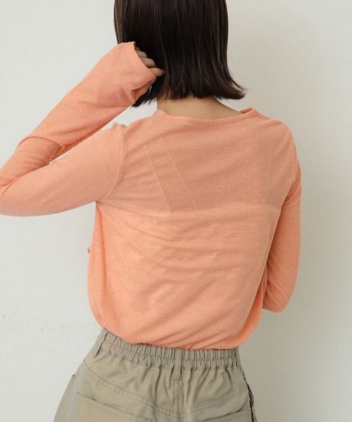 SENSE OF PLACE by URBAN RESEARCH（センスオブプレイスバイアーバンリサーチ）の「スラブリブトップ（Tシャツ/カットソー・レディース・アイボリー/ブラック/ピンク・ONE）」の18枚目の写真