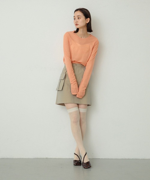 SENSE OF PLACE by URBAN RESEARCH（センスオブプレイスバイアーバンリサーチ）の「スラブリブトップ（Tシャツ/カットソー・レディース・アイボリー/ブラック/ピンク・ONE）」の19枚目の写真