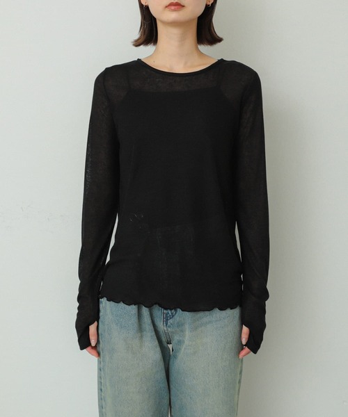 SENSE OF PLACE by URBAN RESEARCH（センスオブプレイスバイアーバンリサーチ）の「スラブリブトップ（Tシャツ/カットソー・レディース・アイボリー/ブラック/ピンク・ONE）」の20枚目の写真