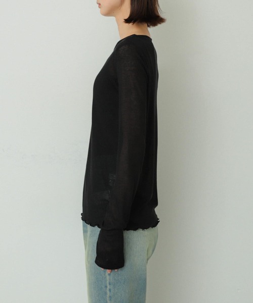 SENSE OF PLACE by URBAN RESEARCH（センスオブプレイスバイアーバンリサーチ）の「スラブリブトップ（Tシャツ/カットソー・レディース・アイボリー/ブラック/ピンク・ONE）」の21枚目の写真