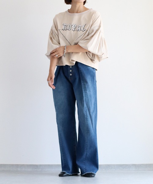 cepo（セポ）の「タックワイドデニムパンツ 〈ウエストホックで、簡単に華奢見え◎ 〉（デニムパンツ・レディース・ブルー系2/ブルー系1・L/M/S）」の10枚目の写真