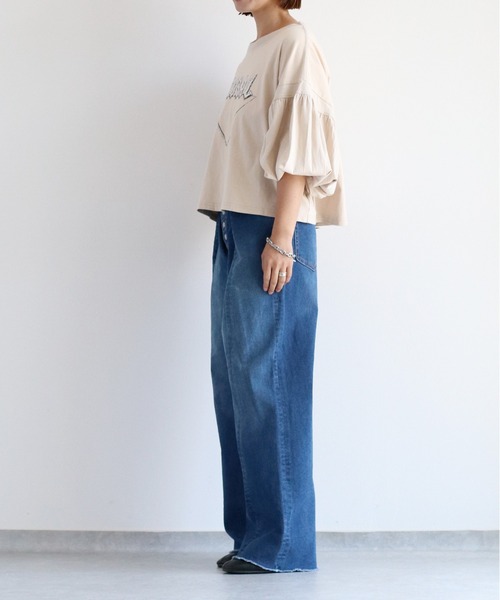 cepo（セポ）の「タックワイドデニムパンツ 〈ウエストホックで、簡単に華奢見え◎ 〉（デニムパンツ・レディース・ブルー系2/ブルー系1・L/M/S）」の11枚目の写真