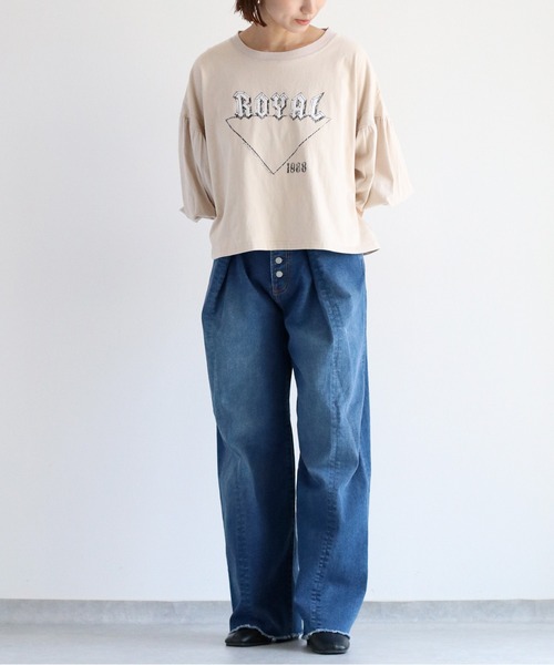 cepo（セポ）の「タックワイドデニムパンツ 〈ウエストホックで、簡単に華奢見え◎ 〉（デニムパンツ・レディース・ブルー系2/ブルー系1・L/M/S）」の16枚目の写真