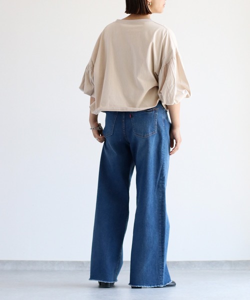 cepo（セポ）の「タックワイドデニムパンツ 〈ウエストホックで、簡単に華奢見え◎ 〉（デニムパンツ・レディース・ブルー系2/ブルー系1・L/M/S）」の12枚目の写真