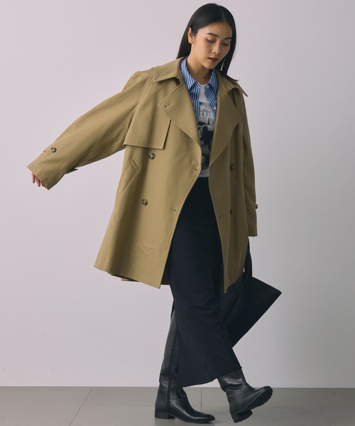 BABYLONE（バビロン）の「ギャバショートトレンチ（トレンチコート・レディース・キャメル・フリー）」の4枚目の写真