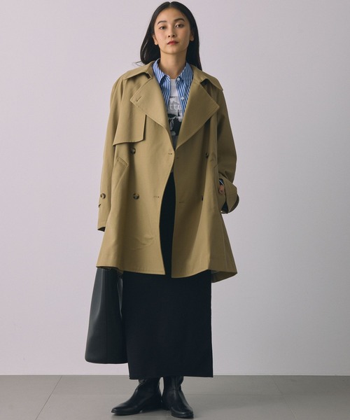 BABYLONE（バビロン）の「ギャバショートトレンチ（トレンチコート・レディース・キャメル・フリー）」の3枚目の写真