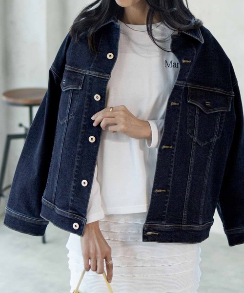 EDWIN（エドウィン）の「C17 BASIC DENIM JACKET CTB058（デニムジャケット・レディース・ダークブルー/ライトインディゴブルー・M/L）」の3枚目の写真