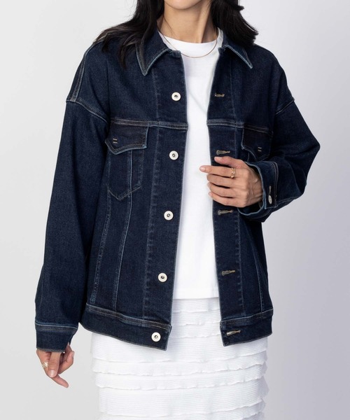 EDWIN（エドウィン）の「C17 BASIC DENIM JACKET CTB058（デニムジャケット・レディース・ダークブルー/ライトインディゴブルー・M/L）」の12枚目の写真