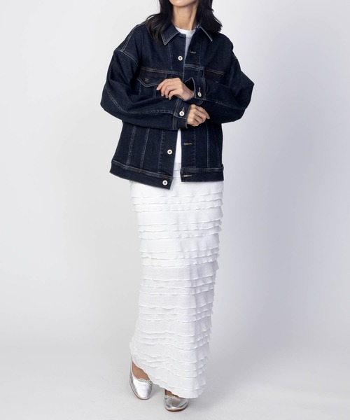 EDWIN（エドウィン）の「C17 BASIC DENIM JACKET CTB058（デニムジャケット・レディース・ダークブルー/ライトインディゴブルー・M/L）」の13枚目の写真