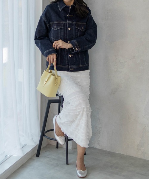 EDWIN（エドウィン）の「C17 BASIC DENIM JACKET CTB058（デニムジャケット・レディース・ダークブルー/ライトインディゴブルー・M/L）」の6枚目の写真