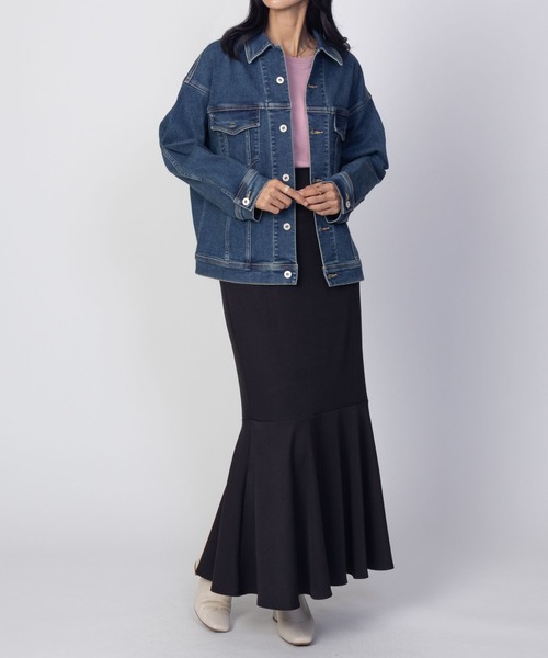 EDWIN（エドウィン）の「C17 BASIC DENIM JACKET CTB058（デニムジャケット・レディース・ダークブルー/ライトインディゴブルー・M/L）」の19枚目の写真