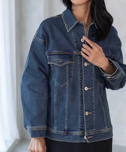 EDWIN（エドウィン）の「C17 BASIC DENIM JACKET CTB058（デニムジャケット・レディース・ダークブルー/ライトインディゴブルー・M/L）」の16枚目の写真