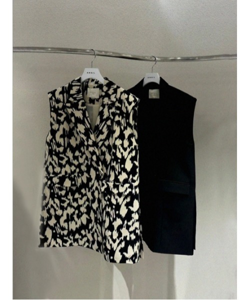 AMAIL（アマイル）の「Camouflage long vest（ベスト・レディース・ブラック/ベージュ・FREE）」の22枚目の写真