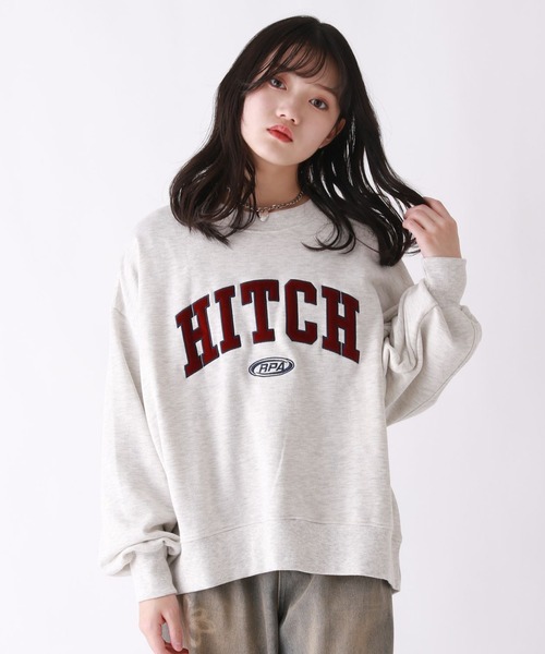 repipi armario(レピピ アルマリオ)の「ベロアワッペンスウェット(スウェット・キッズ・サックスブルー/アイボリー/イエロー/スミクロ/ブラウン/グレー/マスタード/ブルー/グレー系2/カーキ・LARGE/MEDIUM/SMALL)」の5枚目の写真