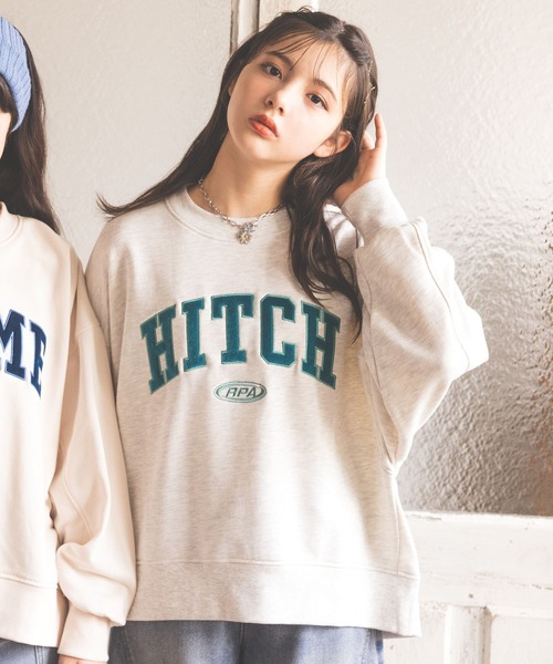 repipi armario(レピピ アルマリオ)の「ベロアワッペンスウェット(スウェット・キッズ・サックスブルー/アイボリー/イエロー/スミクロ/ブラウン/グレー/マスタード/ブルー/グレー系2/カーキ・LARGE/MEDIUM/SMALL)」の4枚目の写真