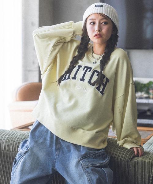 repipi armario(レピピ アルマリオ)の「ベロアワッペンスウェット(スウェット・キッズ・サックスブルー/アイボリー/イエロー/スミクロ/ブラウン/グレー/マスタード/ブルー/グレー系2/カーキ・LARGE/MEDIUM/SMALL)」の9枚目の写真