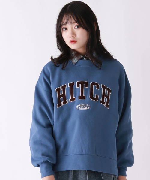 repipi armario(レピピ アルマリオ)の「ベロアワッペンスウェット(スウェット・キッズ・サックスブルー/アイボリー/イエロー/スミクロ/ブラウン/グレー/マスタード/ブルー/グレー系2/カーキ・LARGE/MEDIUM/SMALL)」の8枚目の写真