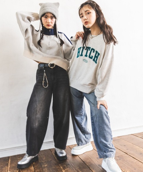 repipi armario(レピピ アルマリオ)の「ベロアワッペンスウェット(スウェット・キッズ・サックスブルー/アイボリー/イエロー/スミクロ/ブラウン/グレー/マスタード/ブルー/グレー系2/カーキ・LARGE/MEDIUM/SMALL)」の11枚目の写真