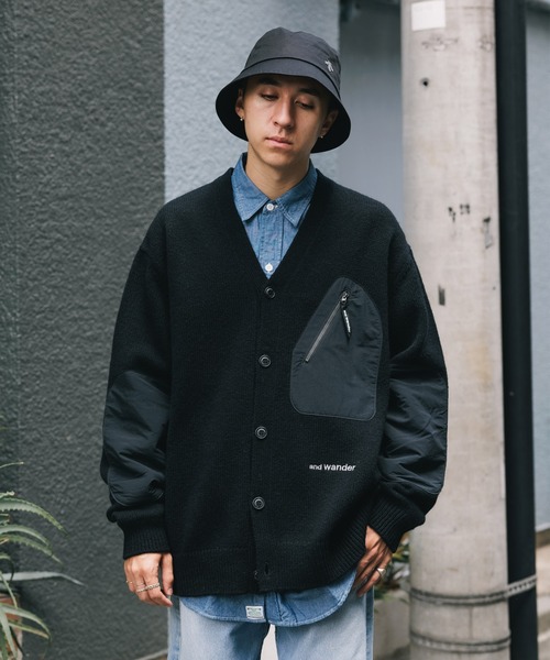 （最終値下げ）and wander Shetland wool cardigan Shetland wool cardigan | and wander（アンドワンダー
