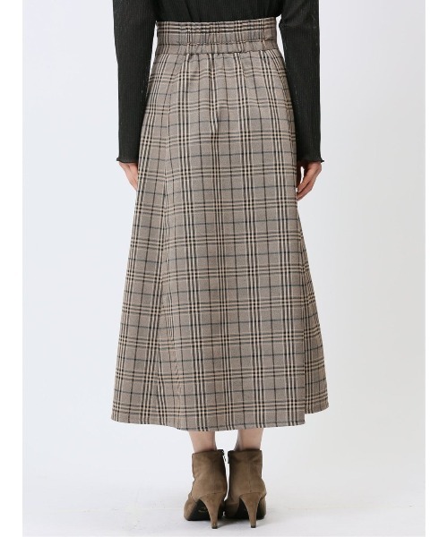 m.f.editorial（エムエフエディトリアル）の「【 ストレッチ ウォッシャブル】m.f.エディトリアル レディースボタンデザイン チェック柄フレアースカート（スカート・レディース・ベージュ/グレー・S/MEDIUM/LARGE）」の16枚目の写真