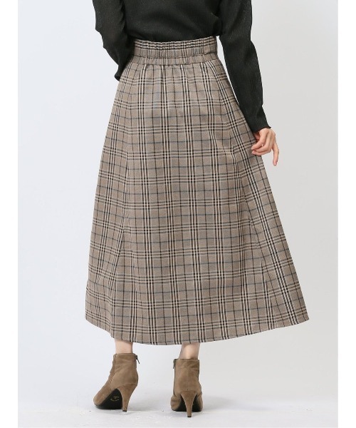 m.f.editorial（エムエフエディトリアル）の「【 ストレッチ ウォッシャブル】m.f.エディトリアル レディースボタンデザイン チェック柄フレアースカート（スカート・レディース・ベージュ/グレー・S/MEDIUM/LARGE）」の20枚目の写真