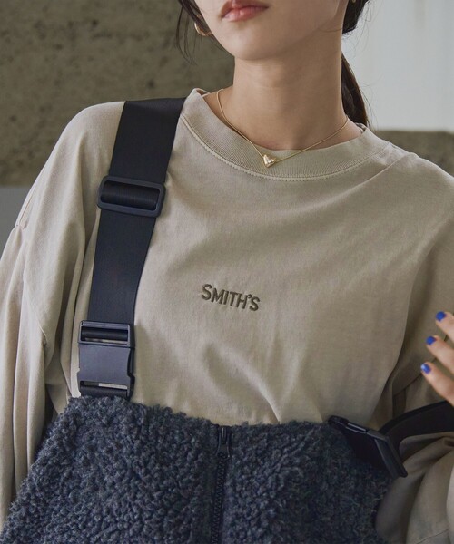 SMITH'S(スミス)の「SMITH’S(スミス)別注ピグメントロングスリーブTシャツ(Tシャツ/カットソー・レディース・ネイビー/オフホワイト/ダークグレー/ベージュ・M/L)」の3枚目の写真