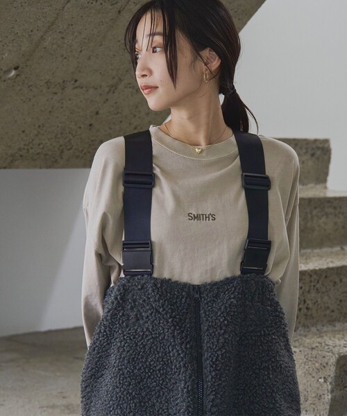 SMITH'S(スミス)の「SMITH’S(スミス)別注ピグメントロングスリーブTシャツ(Tシャツ/カットソー・レディース・ネイビー/オフホワイト/ダークグレー/ベージュ・M/L)」の6枚目の写真