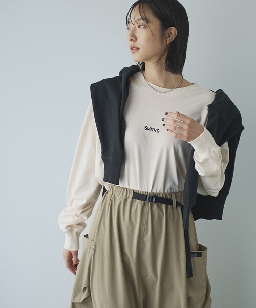 SMITH'S(スミス)の「SMITH’S(スミス)別注ピグメントロングスリーブTシャツ(Tシャツ/カットソー・レディース・ネイビー/オフホワイト/ダークグレー/ベージュ・M/L)」の12枚目の写真
