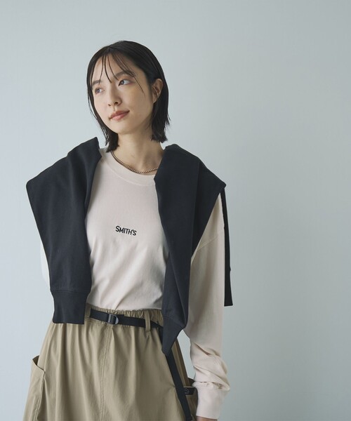 SMITH'S(スミス)の「SMITH’S(スミス)別注ピグメントロングスリーブTシャツ(Tシャツ/カットソー・レディース・ネイビー/オフホワイト/ダークグレー/ベージュ・M/L)」の14枚目の写真