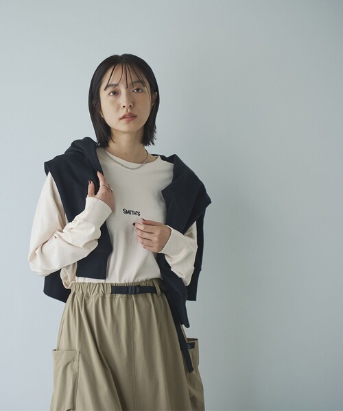 SMITH'S(スミス)の「SMITH’S(スミス)別注ピグメントロングスリーブTシャツ(Tシャツ/カットソー・レディース・ネイビー/オフホワイト/ダークグレー/ベージュ・M/L)」の15枚目の写真