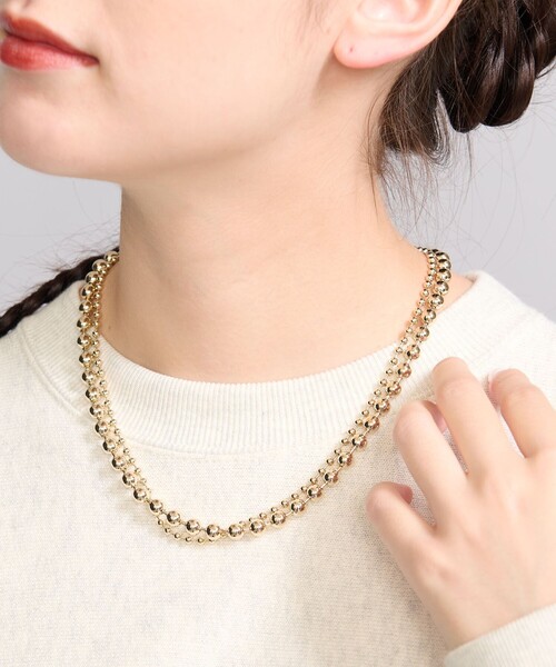 BEAUTY&YOUTH UNITED ARROWS(ビューティーアンドユースユナイテッドアローズ)の「メタルボールチェーン 2連ネックレス(ネックレス・レディース・シルバー/ゴールド・FREE)」の2枚目の写真