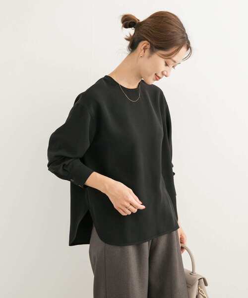 URBAN RESEARCH DOORS（アーバンリサーチドアーズ）の「ジョーゼットクルーネックブラウス（Tシャツ/カットソー・レディース・ベージュ系その他/ブラック/オフホワイト・MEDIUM）」の13枚目の写真