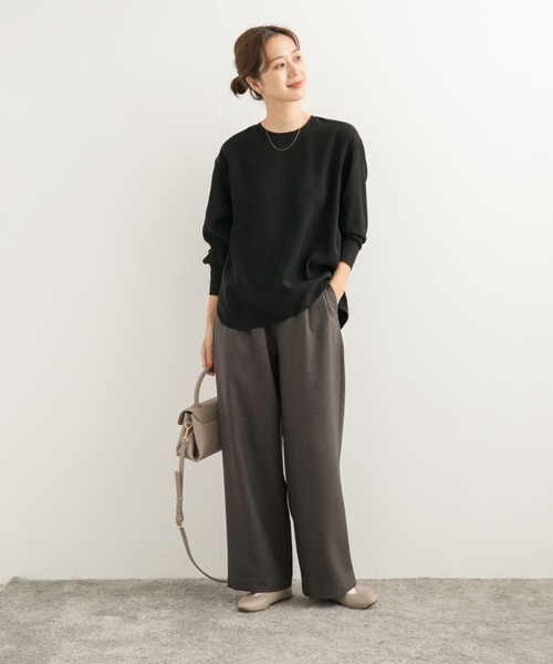 URBAN RESEARCH DOORS（アーバンリサーチドアーズ）の「ジョーゼットクルーネックブラウス（Tシャツ/カットソー・レディース・ベージュ系その他/ブラック/オフホワイト・MEDIUM）」の20枚目の写真