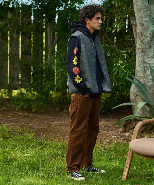 AOZORA（アオゾラ）の「AOZORA/アオゾラ　刺し子デニムベスト（ベスト・メンズ・オリーブ/インディゴブルー・MEDIUM/LARGE）」の10枚目の写真