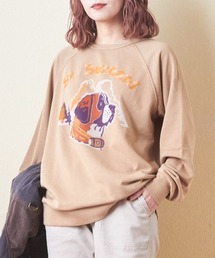 CUBE SUGAR（キューブシュガー）の「30/10裏毛わんちゃんフロッキープリントスウェット（スウェット・レディース）」