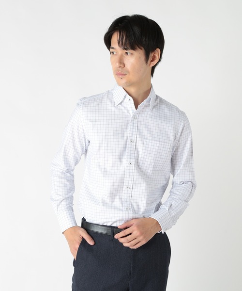 CROWDED CLOSET(クラウデッドクローゼット)の「コットングラフチェックストレッチシャツ(シャツ/ブラウス・メンズ・ブラック/ホワイト・02/03)」の2枚目の写真