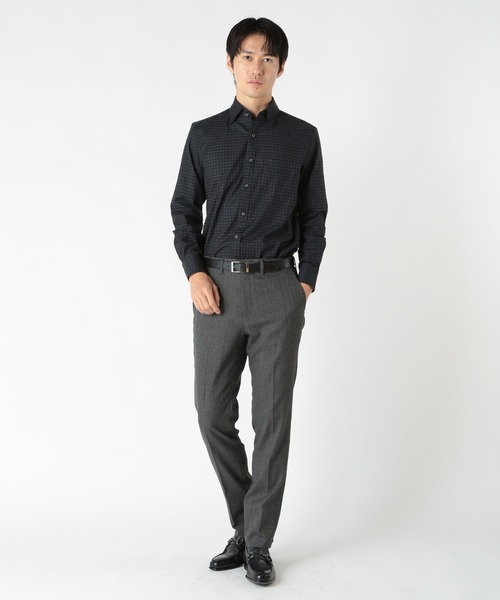 CROWDED CLOSET(クラウデッドクローゼット)の「コットングラフチェックストレッチシャツ(シャツ/ブラウス・メンズ・ブラック/ホワイト・02/03)」の6枚目の写真