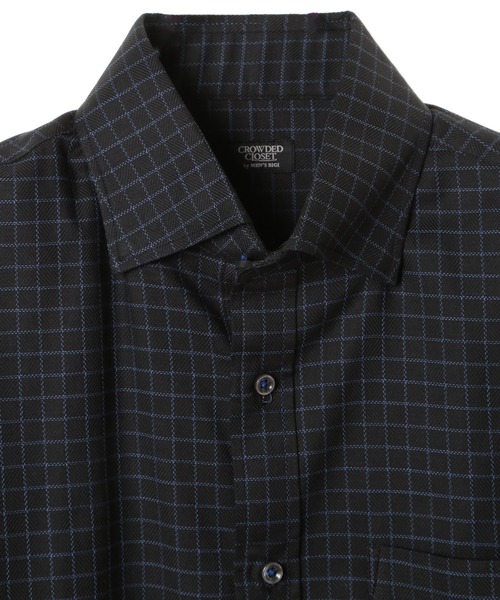 CROWDED CLOSET(クラウデッドクローゼット)の「コットングラフチェックストレッチシャツ(シャツ/ブラウス・メンズ・ブラック/ホワイト・02/03)」の9枚目の写真