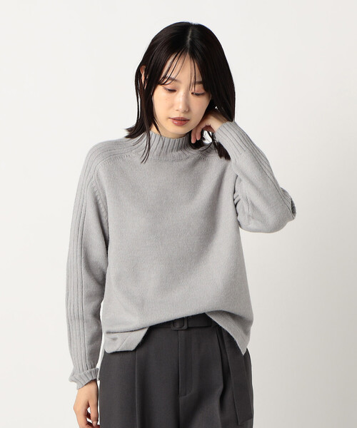 COMME CA ISM（コムサイズム）の「【ウォッシャブル】日本の色　ハイネックニット（ニット/セーター・レディース・オフホワイト/グレー/ブラック/イエロー×グリーン/サックスブルー・MEDIUM/LARGE）」の3枚目の写真