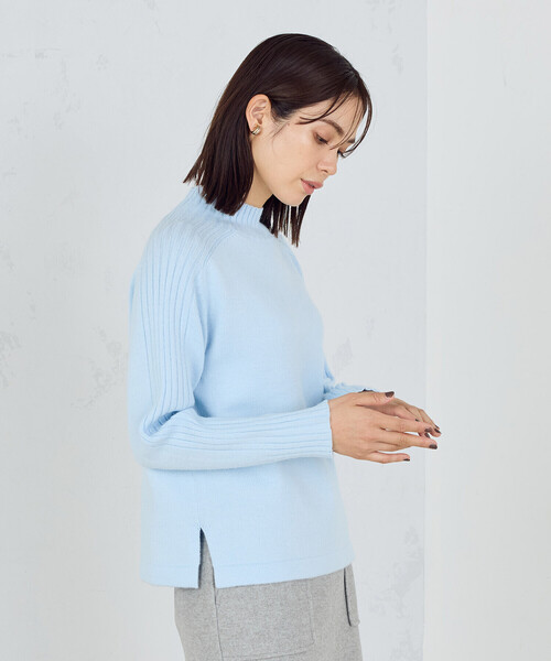 COMME CA ISM（コムサイズム）の「【ウォッシャブル】日本の色　ハイネックニット（ニット/セーター・レディース・オフホワイト/グレー/ブラック/イエロー×グリーン/サックスブルー・MEDIUM/LARGE）」の16枚目の写真