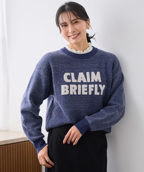 超美品❤BRIEFING ネイビー ロゴニットセーター☆ セール】スウェットライクフェザーロゴニット（ニット/セーター）｜ANY