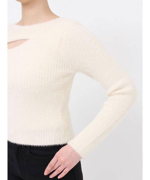 MURUA(ムルーア)の「シャギーアシメクロスニット(ニット/セーター・レディース・アイボリー/グレー/レッド/ブルー・FREE)」の15枚目の写真