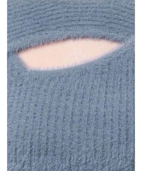 MURUA(ムルーア)の「シャギーアシメクロスニット(ニット/セーター・レディース・アイボリー/グレー/レッド/ブルー・FREE)」の9枚目の写真